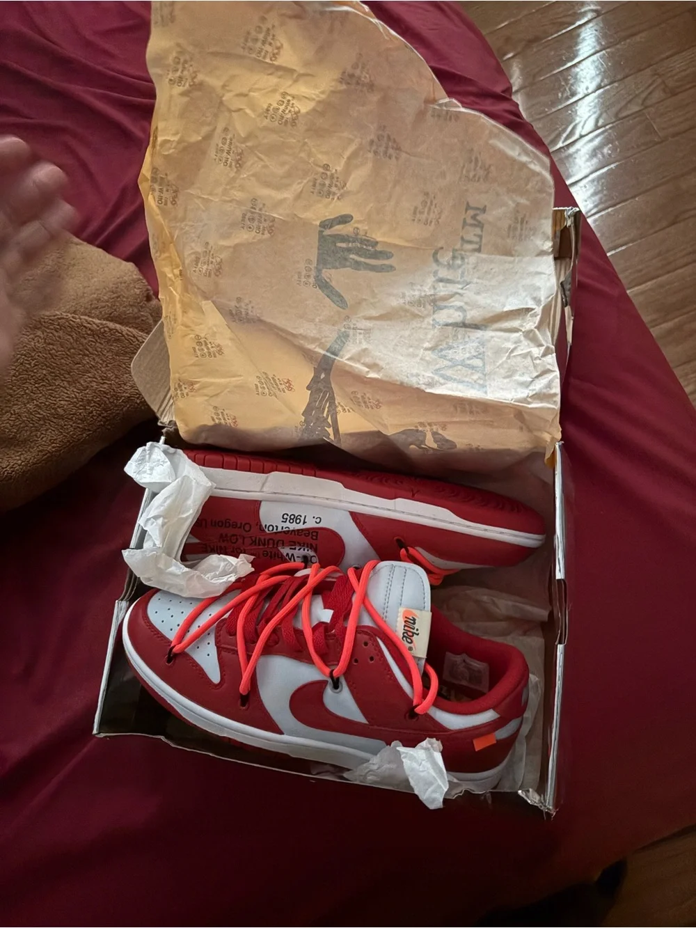 Nike Kids Red and White Trainer Sneakers